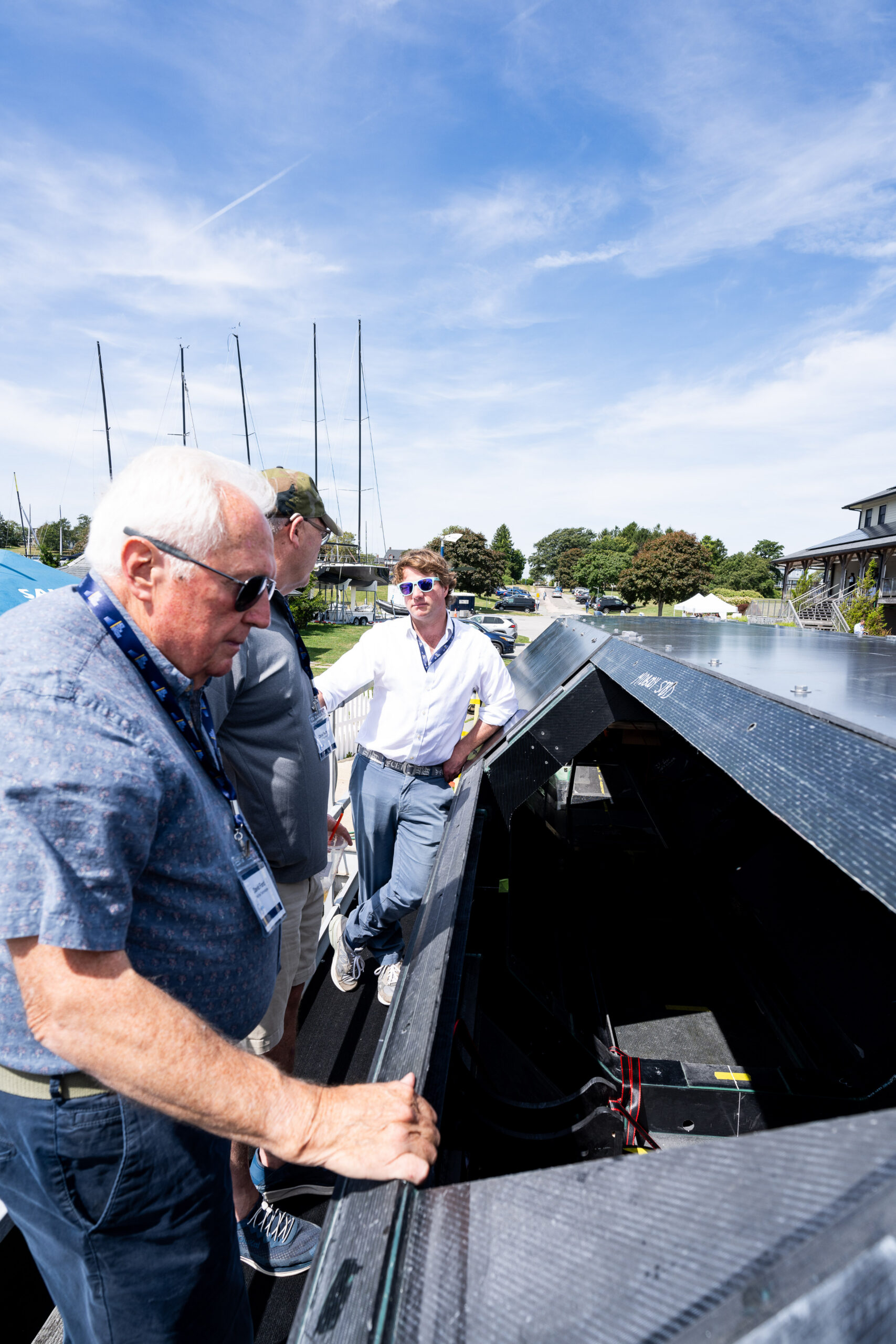 Boat crew on the water